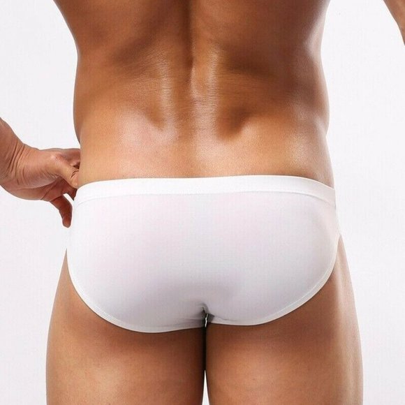 "Brave Person" Men's Swim Bikini Brief - White (BP9791-BK) Contoured Pouch - Picture 13 of 13